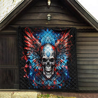 Wings Skull Quilt People Are Asking Me Which Sign I was Born Under I Was Born Under A Warning Sigh - Wonder Print Shop