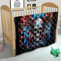 Wings Skull Quilt People Are Asking Me Which Sign I was Born Under I Was Born Under A Warning Sigh - Wonder Print Shop