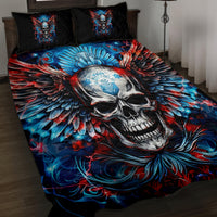 Wings Skull Quilt Bed Set People Are Asking Me Which Sign I was Born Under I Was Born Under A Warning Sigh - Wonder Print Shop