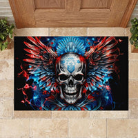 Wings Skull Rubber Doormat People Are Asking Me Which Sign I was Born Under I Was Born Under A Warning Sigh - Wonder Print Shop