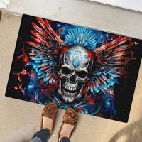 Wings Skull Rubber Doormat People Are Asking Me Which Sign I was Born Under I Was Born Under A Warning Sigh - Wonder Print Shop