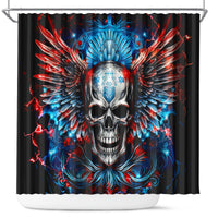 Wings Skull Shower Curtain People Are Asking Me Which Sign I was Born Under I Was Born Under A Warning Sigh
