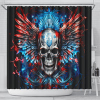 Wings Skull Shower Curtain People Are Asking Me Which Sign I was Born Under I Was Born Under A Warning Sigh