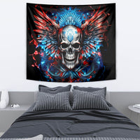 Wings Skull Tapestry People Are Asking Me Which Sign I was Born Under I Was Born Under A Warning Sigh - Wonder Print Shop