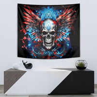 Wings Skull Tapestry People Are Asking Me Which Sign I was Born Under I Was Born Under A Warning Sigh - Wonder Print Shop