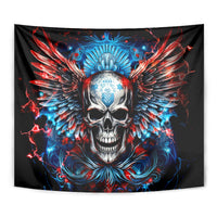 Wings Skull Tapestry People Are Asking Me Which Sign I was Born Under I Was Born Under A Warning Sigh - Wonder Print Shop