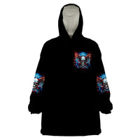 Wings Skull Wearable Blanket Hoodie People Are Asking Me Which Sign I was Born Under I Was Born Under A Warning Sigh - Wonder Print Shop