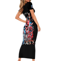 Lady Skull Family Matching Short Sleeve Bodycon Dress and Hawaiian Shirt Yes I'm A Bitch But Not Your - Wonder Print Shop