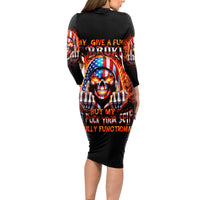 My Give A Fuck Is Broken But My Go Fuck Your Self Long Sleeve Bodycon Dress - Wonder Print Shop