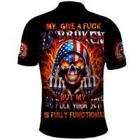 My Give A Fuck Is Broken But My Go Fuck Your Self Polo Shirt - Wonder Print Shop