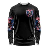 American Skull Long Sleeve Shirt I'm Not Anti Social I'm Just Not User Friendly - Wonder Print Shop