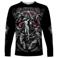 Skull Long Sleeve Shirt Ethereal Reapers Skull-Faced Death Angels - Wonder Print Shop