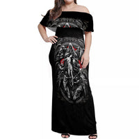 Skull Off Shoulder Maxi Dress Ethereal Reapers Skull-Faced Death Angels - Wonder Print Shop