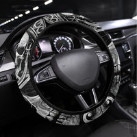 Skull Steering Wheel Cover Ethereal Reapers Skull-Faced Death Angels - Wonder Print Shop