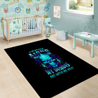 Flame Skull Area Rug I'm Never Alone My Demons With Me 24/7 - Wonder Print Shop
