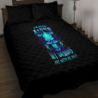 Flame Skull Quilt Bed Set I'm Never Alone My Demons With Me 24/7 - Wonder Print Shop