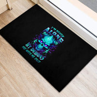 Flame Skull Rubber Doormat I'm Never Alone My Demons With Me 24/7 - Wonder Print Shop