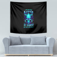 Flame Skull Tapestry I'm Never Alone My Demons With Me 24/7 - Wonder Print Shop