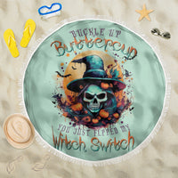 Witch Skull Beach Blanket Buckle Up Buttercup You Just FLipped My Witch Switch - Wonder Print Shop