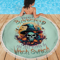 Witch Skull Beach Blanket Buckle Up Buttercup You Just FLipped My Witch Switch - Wonder Print Shop