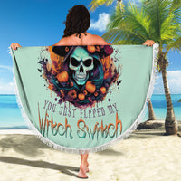 Witch Skull Beach Blanket Buckle Up Buttercup You Just FLipped My Witch Switch - Wonder Print Shop