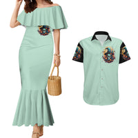 Witch Skull Couples Matching Mermaid Dress and Hawaiian Shirt Buckle Up Buttercup You Just FLipped My Witch Switch - Wonder Print Shop