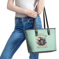 Witch Skull Leather Tote Bag Buckle Up Buttercup You Just FLipped My Witch Switch - Wonder Print Shop