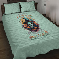 Witch Skull Quilt Bed Set Buckle Up Buttercup You Just FLipped My Witch Switch - Wonder Print Shop