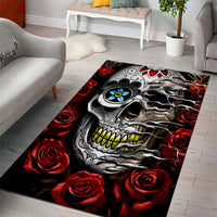 Dia De Muertos Area Rug Day Of The Death Rose Skull - Wonder Print Shop