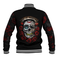Dia De Muertos Baseball Jacket Day Of The Death Rose Skull - Wonder Print Shop