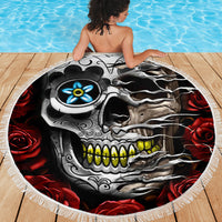 Dia De Muertos Beach Blanket Day Of The Death Rose Skull - Wonder Print Shop