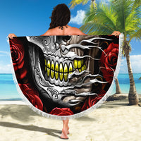 Dia De Muertos Beach Blanket Day Of The Death Rose Skull - Wonder Print Shop