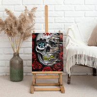 Dia De Muertos Canvas Wall Art Day Of The Death Rose Skull - Wonder Print Shop