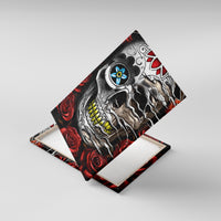 Dia De Muertos Canvas Wall Art Day Of The Death Rose Skull - Wonder Print Shop
