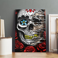 Dia De Muertos Canvas Wall Art Day Of The Death Rose Skull - Wonder Print Shop