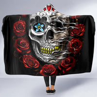 Dia De Muertos Hooded Blanket Day Of The Death Rose Skull DT01