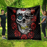 Dia De Muertos Quilt Day Of The Death Rose Skull - Wonder Print Shop