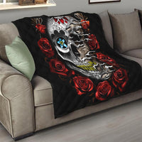 Dia De Muertos Quilt Day Of The Death Rose Skull - Wonder Print Shop