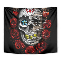 Dia De Muertos Tapestry Day Of The Death Rose Skull - Wonder Print Shop