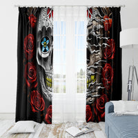 Dia De Muertos Window Curtain Day Of The Death Rose Skull - Wonder Print Shop