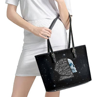 Sad Skull Leather Tote Bag Don't Ever Try To Judge Me Dude - Wonder Print Shop