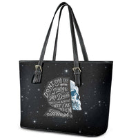 Sad Skull Leather Tote Bag Don't Ever Try To Judge Me Dude - Wonder Print Shop