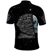 Sad Skull Polo Shirt Don't Ever Try To Judge Me Dude - Wonder Print Shop