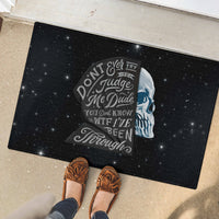 Sad Skull Rubber Doormat Don't Ever Try To Judge Me Dude - Wonder Print Shop