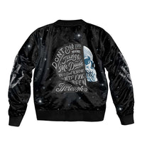 Sad Skull Sleeve Zip Bomber Jacket Don't Ever Try To Judge Me Dude - Wonder Print Shop