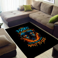 Double Fire Skull Area Rug I Have 3 Side Quite Funny And The Side You Never Want To See - Wonder Print Shop