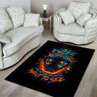 Double Fire Skull Area Rug I Have 3 Side Quite Funny And The Side You Never Want To See - Wonder Print Shop