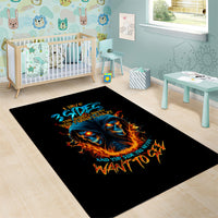 Double Fire Skull Area Rug I Have 3 Side Quite Funny And The Side You Never Want To See - Wonder Print Shop