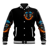 Double Fire Skull Baseball Jacket I Have 3 Side Quite Funny And The Side You Never Want To See - Wonder Print Shop