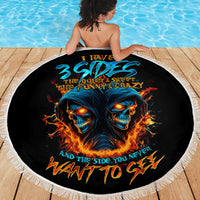 Double Fire Skull Beach Blanket I Have 3 Side Quite Funny And The Side You Never Want To See - Wonder Print Shop